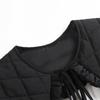 Women Thick False Collar Shawl Padded Quilted Plaid Texture Ruffles Necklace Scarf Winter Capelet Neck Cover Warmer