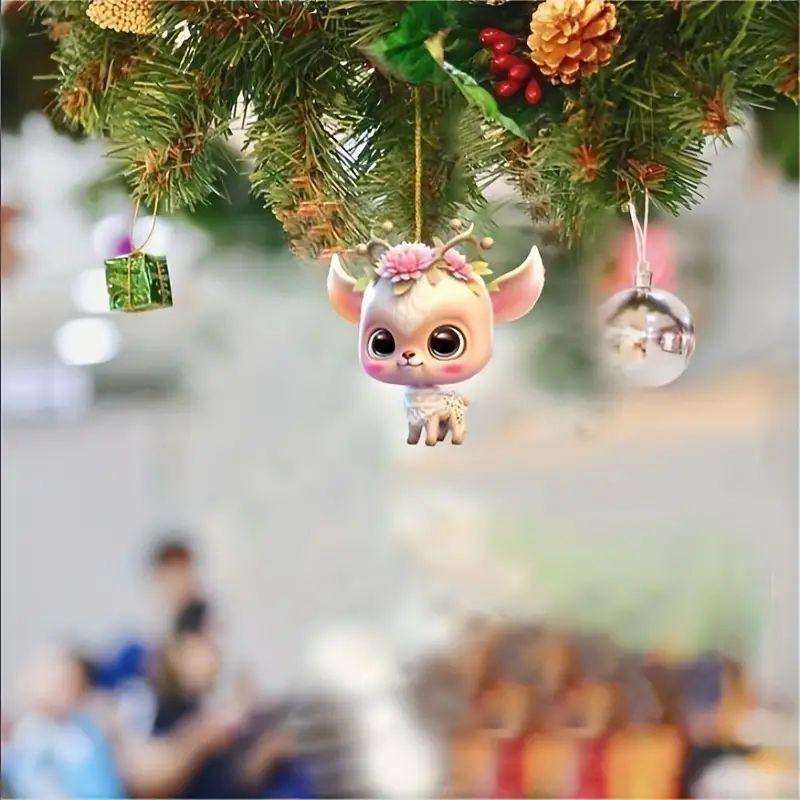 

Animal Adorable Cartoon Reindeer Christmas Tree Decoration For Indoor Decor Hanging 1