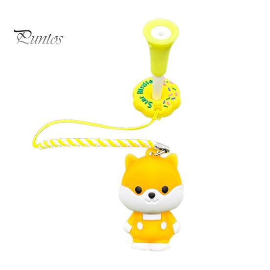 Golf Tee Organizer Cartoon Dog Hanger Plastic Anti Lost Ring Dispenser with Strap Loss Prevention Accessory for Men Women Golfer Patterned Caddy