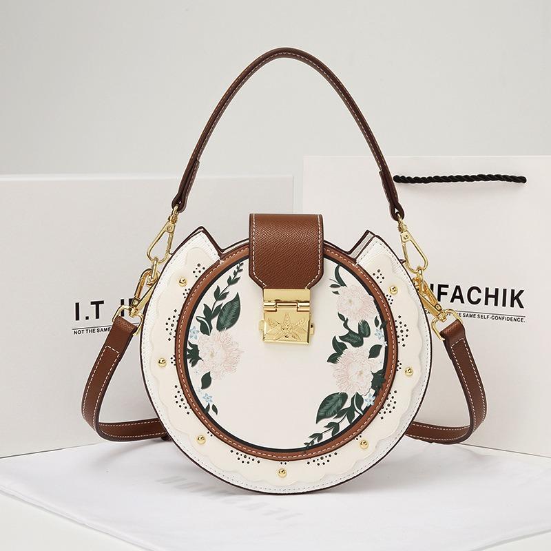 

Hvauen leather niche cute bag new small round bag girls messenger birthday gift