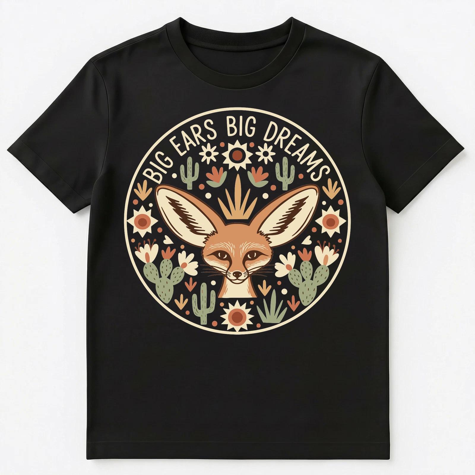

Big Fox Ears Big Dreams Motivational Desert Unisex T-Shirt S