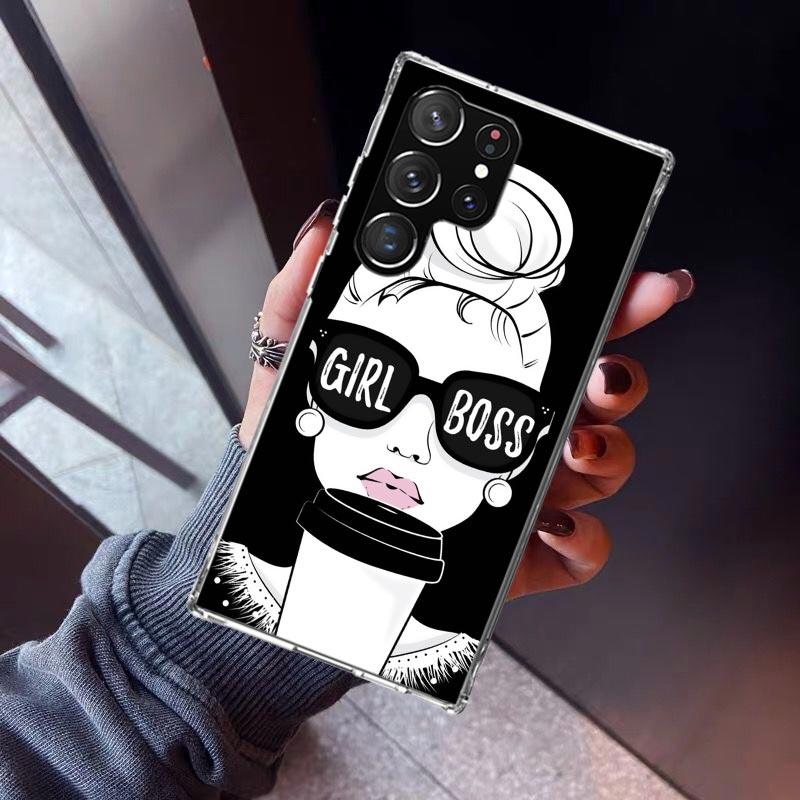 Girl Boss Weiblich Kaffee Handyhülle Für Samsung Galaxy S23 S24 S25 Edge S26 Ultra S22 + S21 Plus S20 FE Hülle Silikon Druck Shel