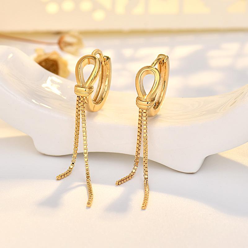 Temperament Light Luxury Long Earrings Square Face Jewelry Hot-selling Chain Earrings Tassels High-end
