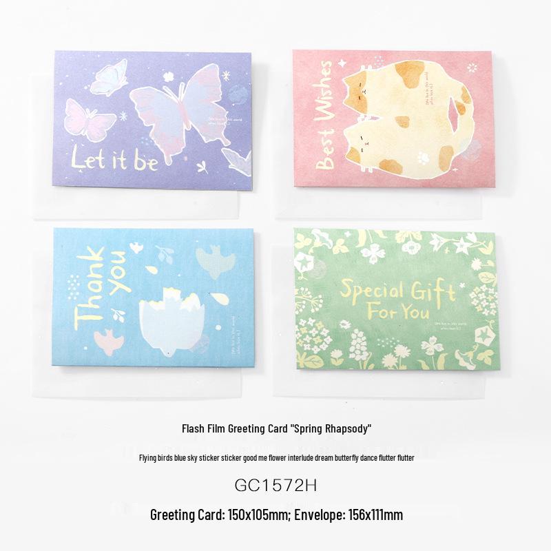 Li Yan She Spring Rhapsody Greeting Card - Fresh Festive Blessing Message