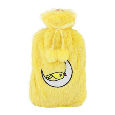 Yellow Bird Hot Water Bottle with Soft Plush Cover 2 L.