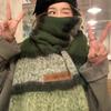 Windproof Knitted Stripe Scarf Thickened Long Wool Tassel Scarf Women's Cashmere Shawl  Student
