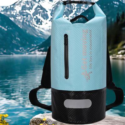 Dry Bag 10L Comfortable Sturdy W Clear Compartment Float Backpack Waterproof for Camping Fishing