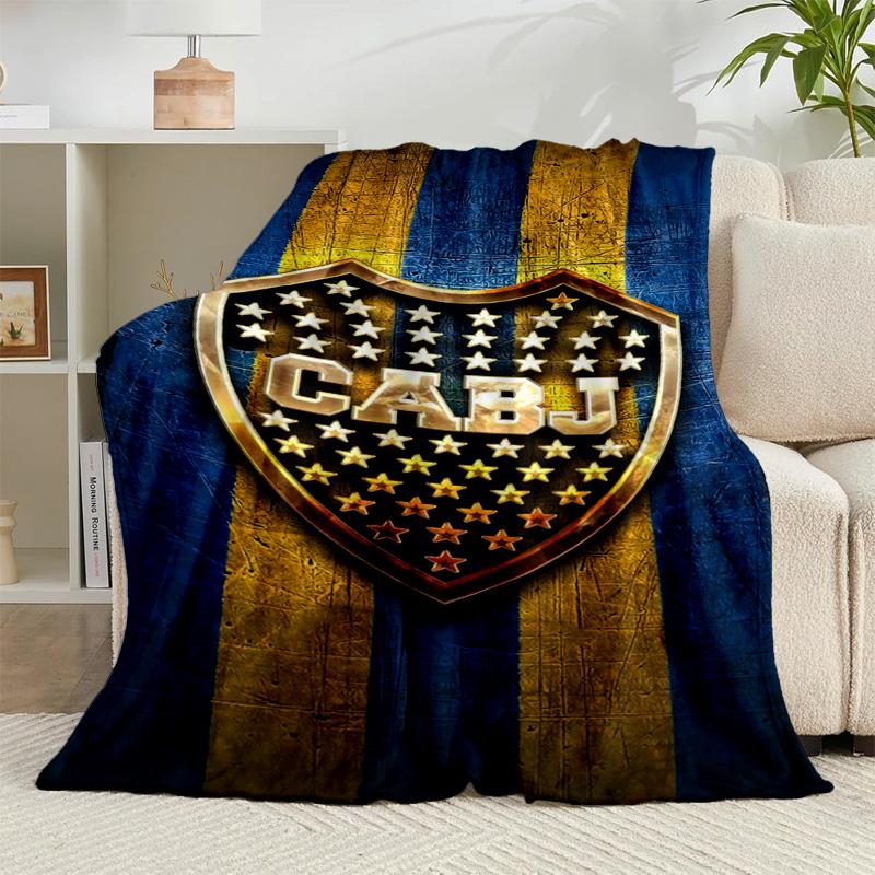 1PC Football Club Emblem Flannel Blanket Gift, Suitable for Both Men And Women, Soft Ideal for Beds And Sofa, Birthday Or Christmas Gift