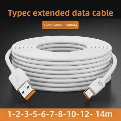 Type-C Data Cable: 3m, 5m & 10m Extensions for Xiaomi Camera Charging & Monitoring Power Supply