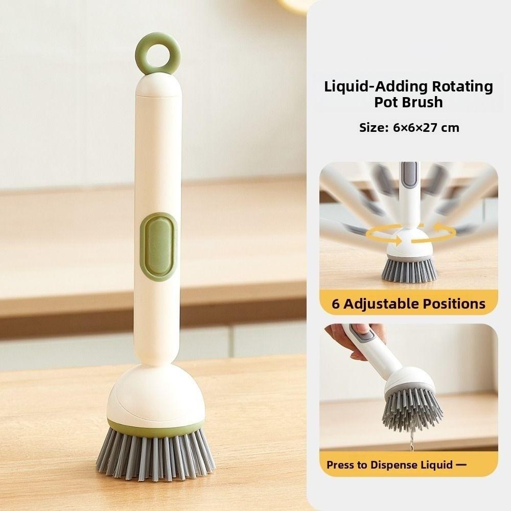 Press Out Liquid Refillable Liquid Washing Brush Dishwashing Brush  Kitchen Pots Dishes Sink