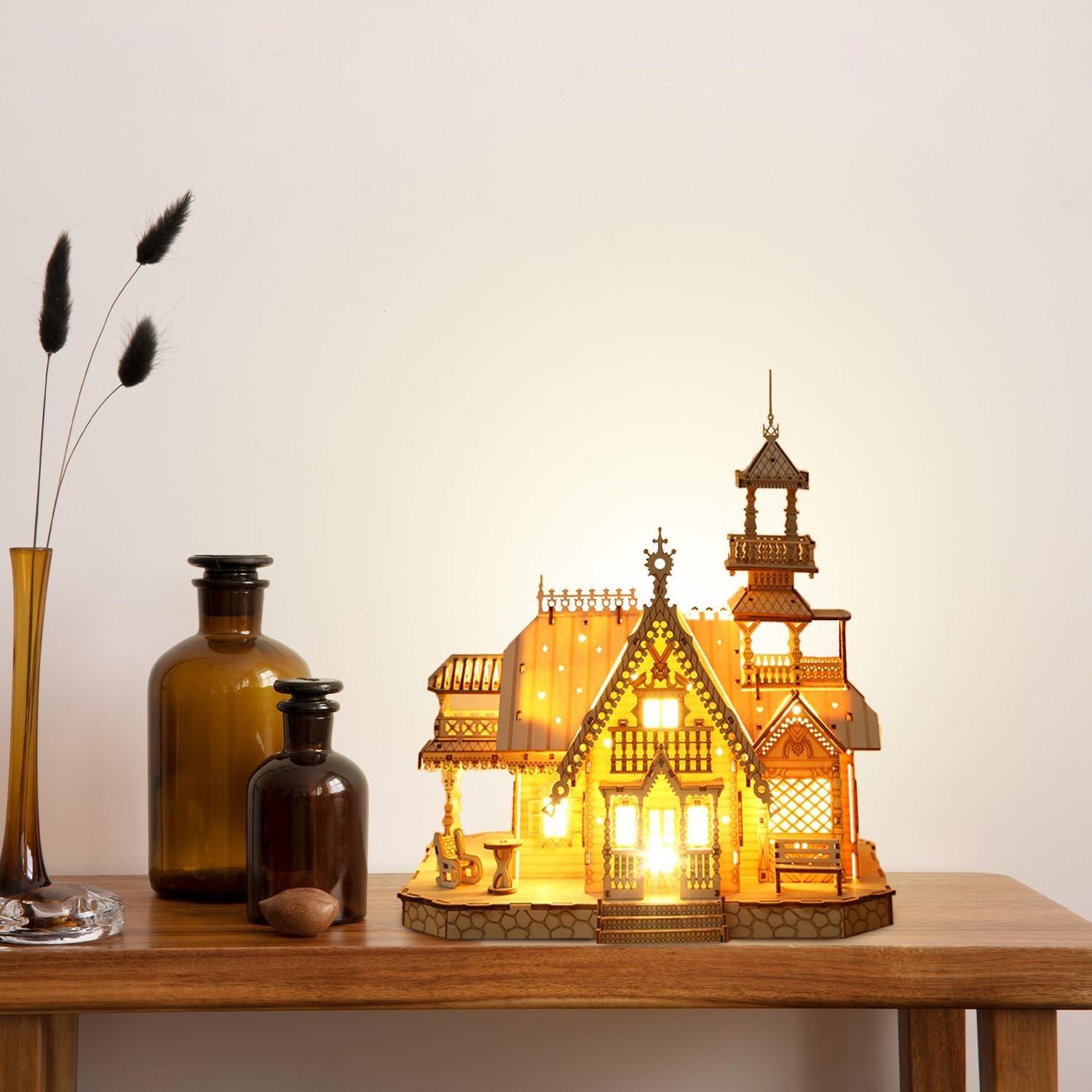 

3D Wooden Retro Villa Jigsaw Puzzle - Educational DIY Toy