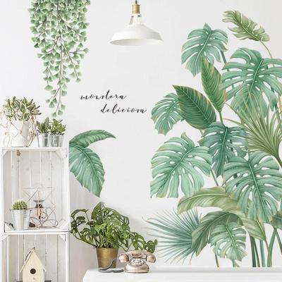 Tropische Monstera Blatt Pflanzen Wand Kunst Aufkleber Nordic Wand Decals Vinyls Aufkleber für Wohnzimmer Schlafzimmer Küche Wohnkultur