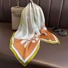 Literarisch Modisches Bandana Halstuch Imitatseide 70cm Temperament Quadratischer Schal Frauen Frühling/Sommer Weicher Satinschal Hijab