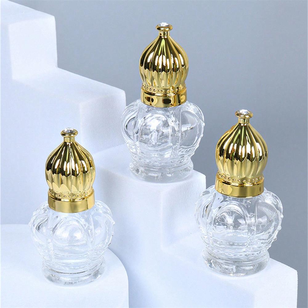 2pcs 15ml Roll On Glass Bottles Empty Perfume Bottles Leakproof Container with Crown Cap Travel Essential Oils Bottles