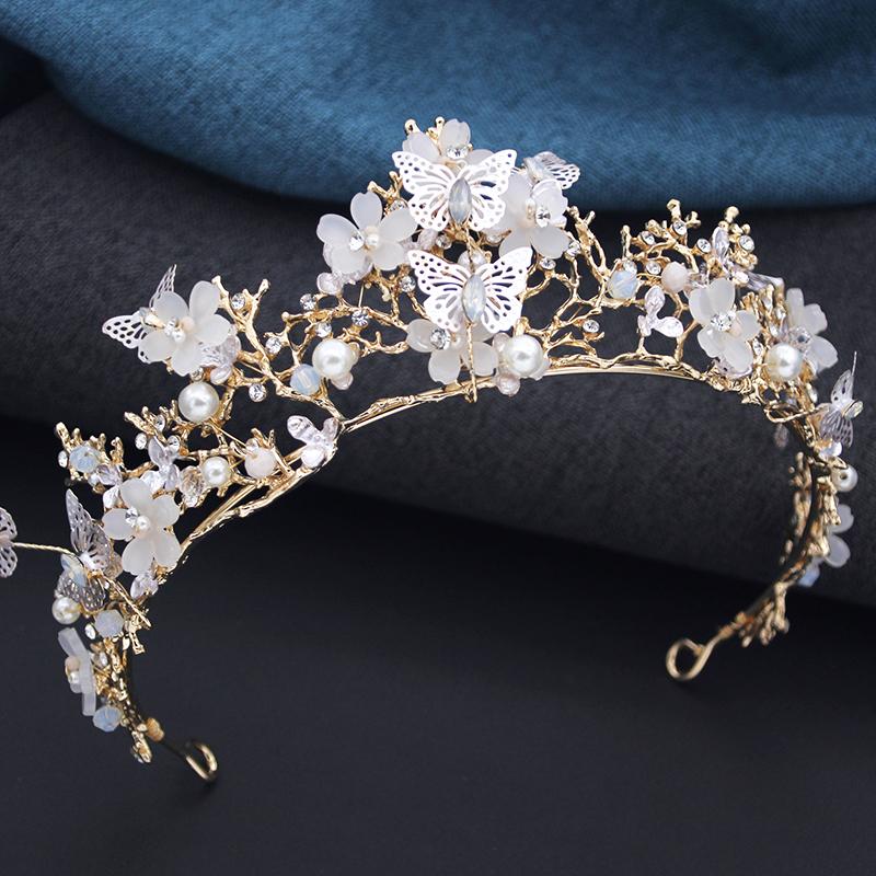 Luxury Wedding Crown Princess Tiaras and Crowns for Party Birthday Butterfly Tiara Hair Jewelry Bridal Dress Accessories