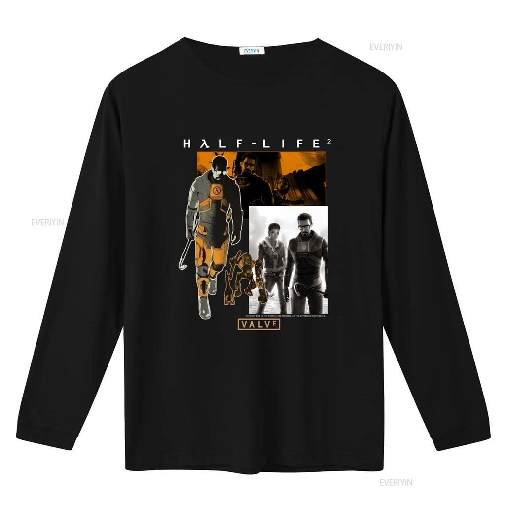 Half Life Valve Source Black T Shirt New Cotton Unisex Vintage Washed Unisex Versatile Stretched Fashion