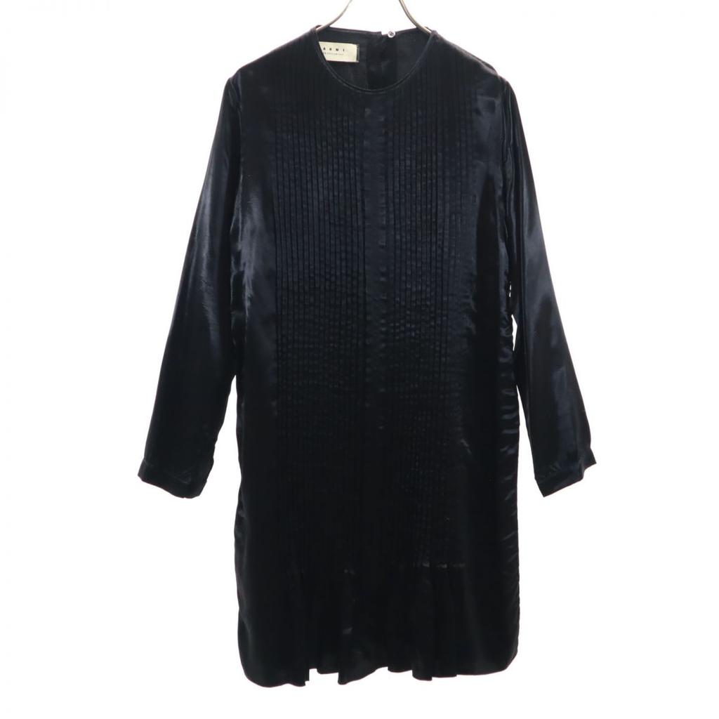 Marni Long Sleeve Long Dress 42 Black Series Women Used