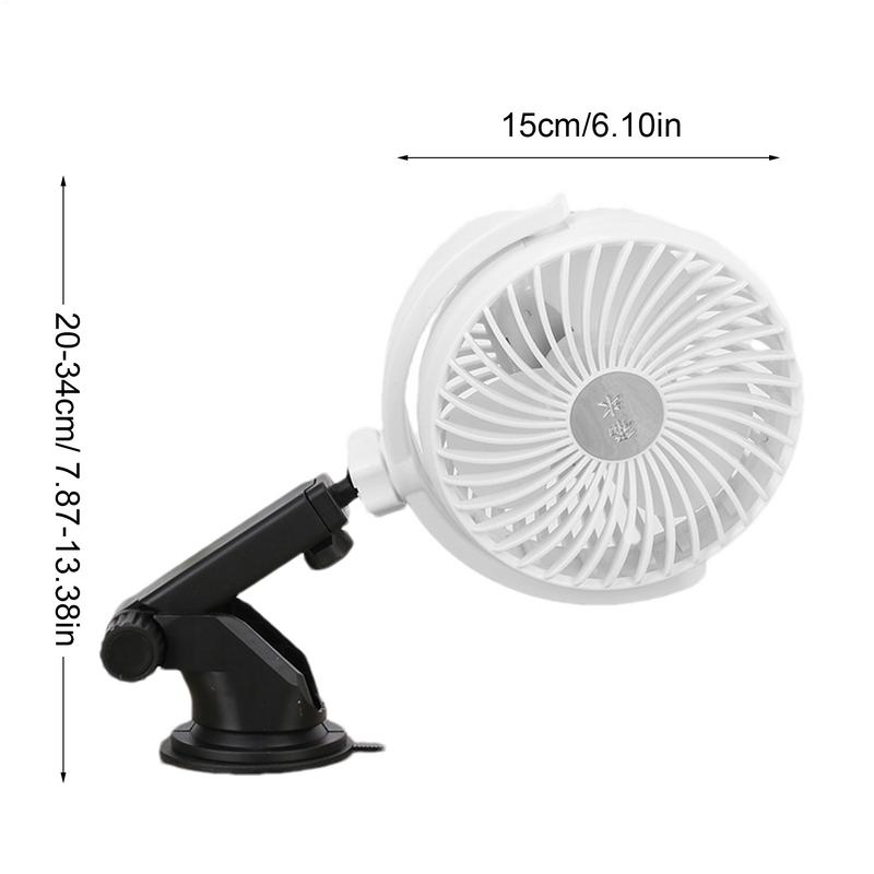 Battery Powered Fan For Car Car Camping Fan Rechargeable Quiet 360 Adjustable Suction Cup 3 Speed Ventilating Blower For Desk