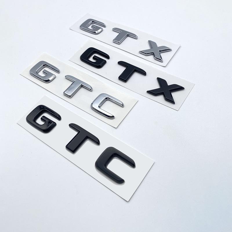 3D flache Buchstaben ABS Emblem GTX GTC ID4 ID6 für Volkswagen Auto Heckklappe Kofferraumdeckel Namensschild Abzeichen Logo Aufkleber Chrom 