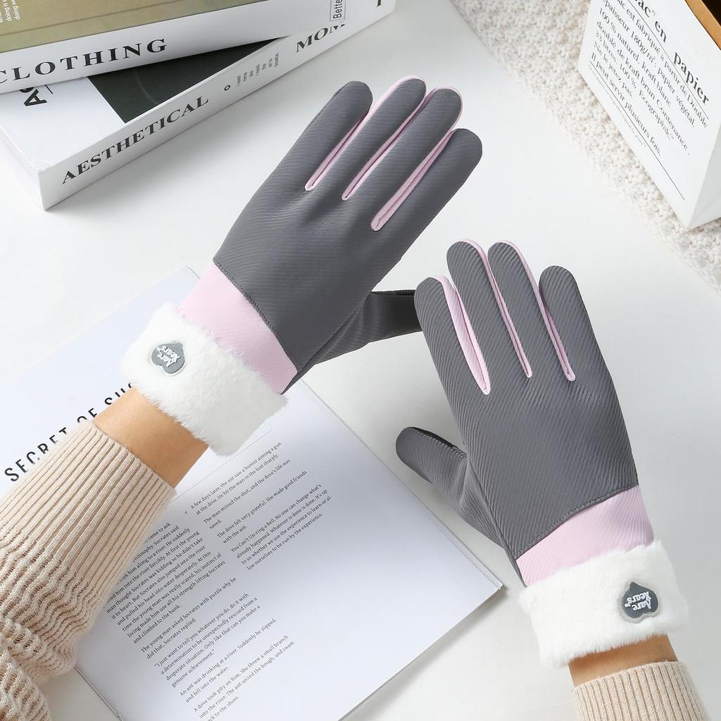 Women's Winter Velvet Touchscreen Gloves: Warm, Waterproof, Windproof, Non-slip, Ideal for Cycling, Driving, and Riding