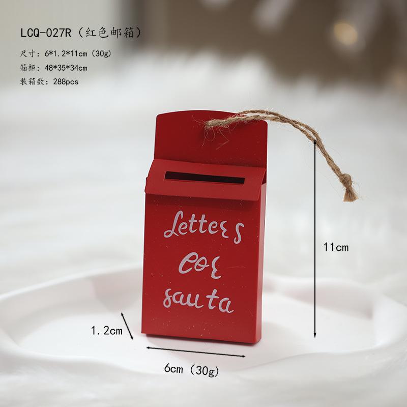 Vintage Metal Santa Mailbox Mail Box Keepsake Ornaments for Christmas Tree Decorations Gifts for Kids Mailman Post Office