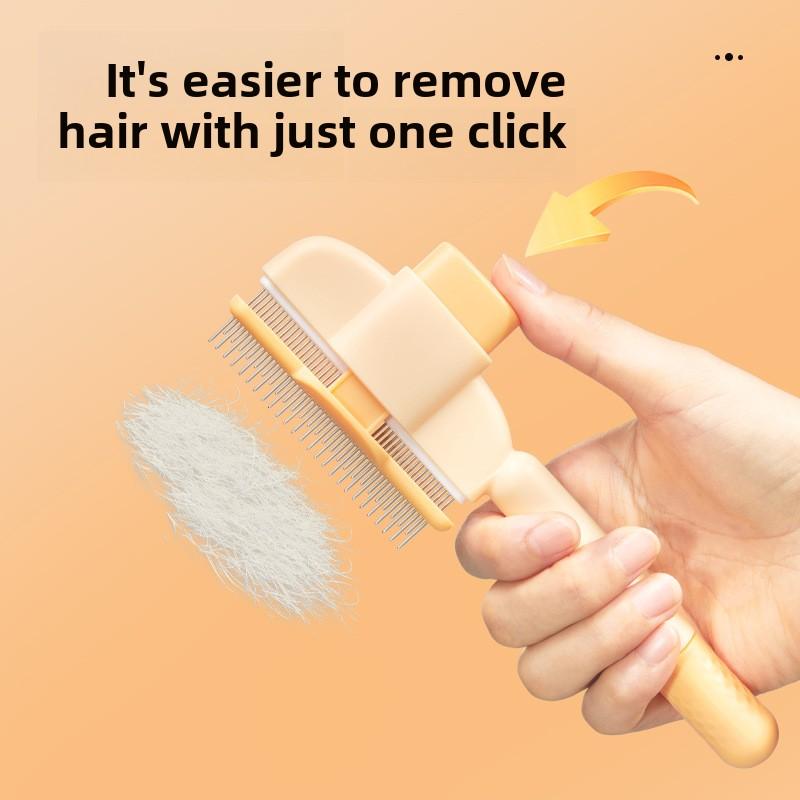 Cat Self-cleaning Needle Comb Dog Hair Removal Brush Pet One-click Hair Removal Row Comb Stainless Steel Teddy Dog Comb Cat Supplies