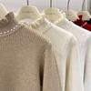 Damen Rollkragenpullover Kaschmir Strickpullover Samtgefüttert Warm Damen Pullover Herbst Winter Damenpullover