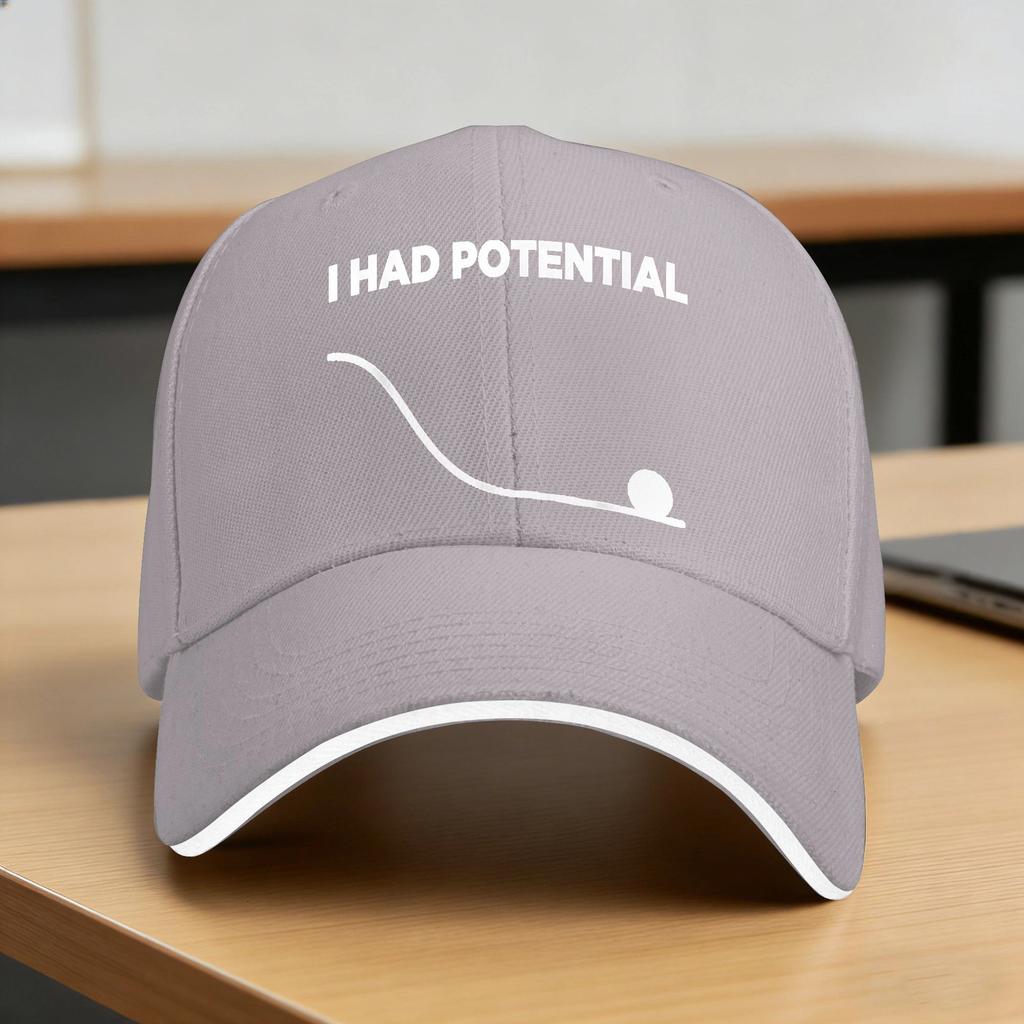 I Had Potential Baseball Cap Unisex-Teens Custom Logo Trucker Hat Summer Y2K Retro Running Hippie Baseball Caps