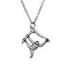 Horse Pendant Necklace Equestrian Animal Charm Jewelry 40cm Short Chain