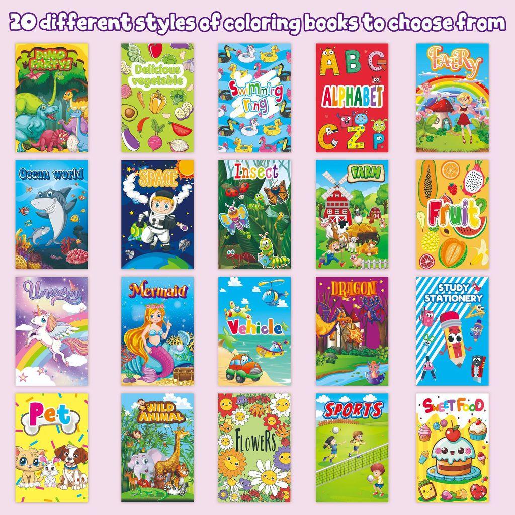 Children Coloring Book Set With Cartoon Animal And Mermaid Illustrations For Kids Gift Giving