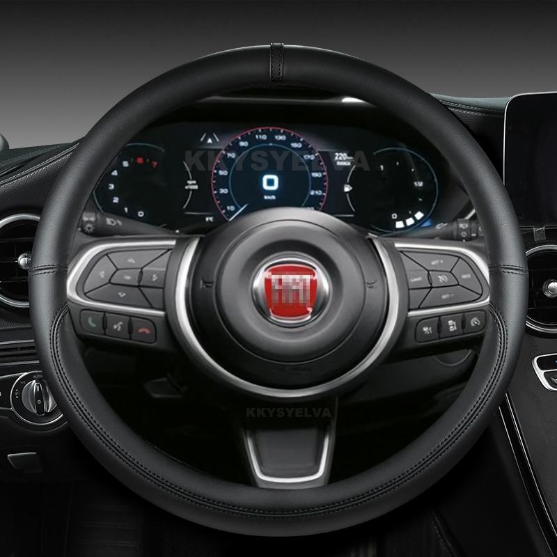 Microfiber Leather Car Steering Wheel Cover 38cm For Fiat Tipo Fullback Strada Toro Doblo Freemont Bravo Stilo Auto Accessories