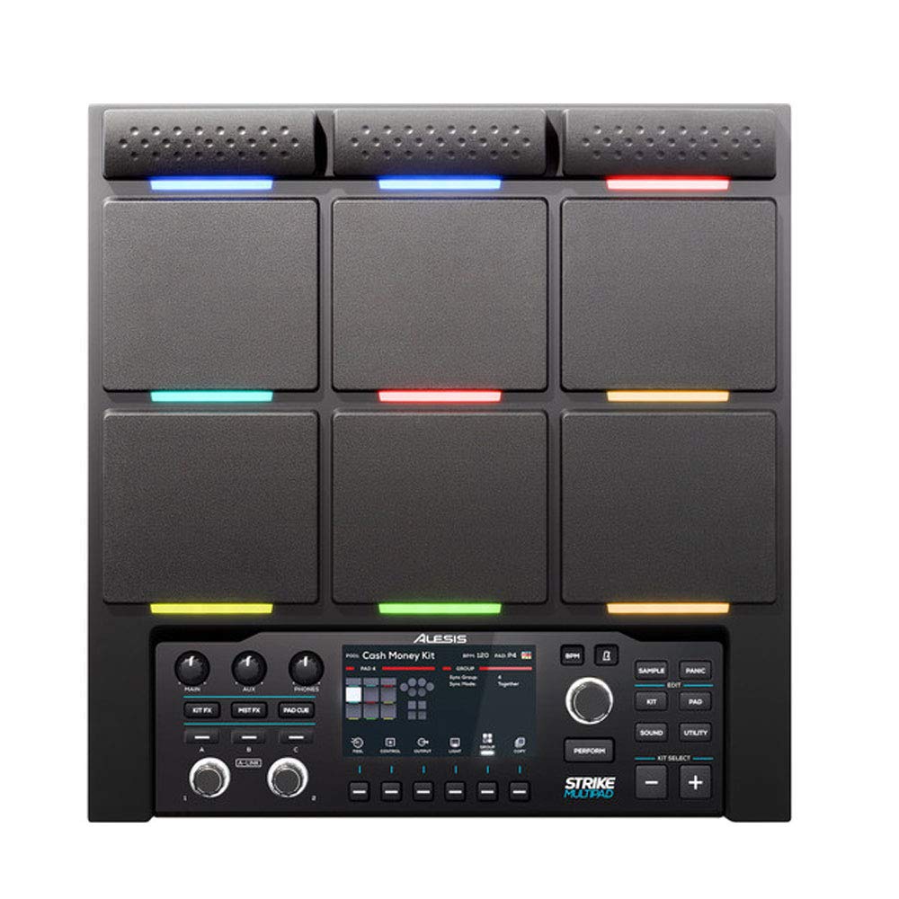 Alesis Strike MultiPad Electronic Percussion SamplerLooper with 4.3-inch Display, Sampling Pads, Sound Card, 9 Velocity-Sensitive Pads, MIDIUSB