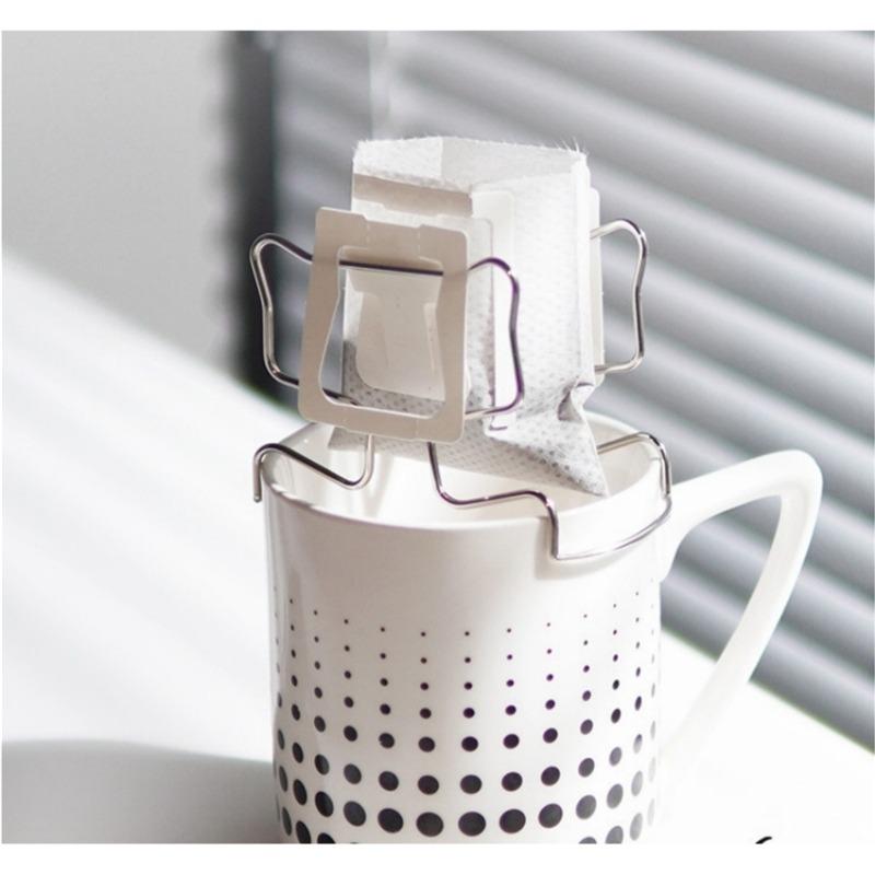 1/3/5pcs Coffee Drip Filter Bag Holder Reusable Stainless Steel Drip Bag Holder Coffee Cup Dripper Filter Paper Bag Shelf KFQJ03 3