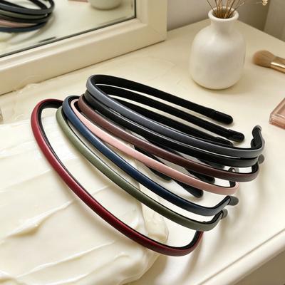 Headband Anti-Slip Plastic Thin Hair Hoop with Curved Design Stable Fit