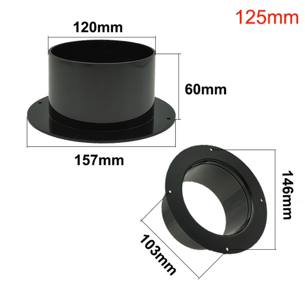 Fan Connection Round Wall Flange Connector Black Plastic Ventilation Pipe Joint Air Ducting Connection Ventilation Pipe