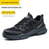 Anzhi Men's Black Low-Top Safety Shoes: Anti-Smash, Anti-Puncture, Breathable, Non-Slip, Wear-Resistant for Summer Construction.