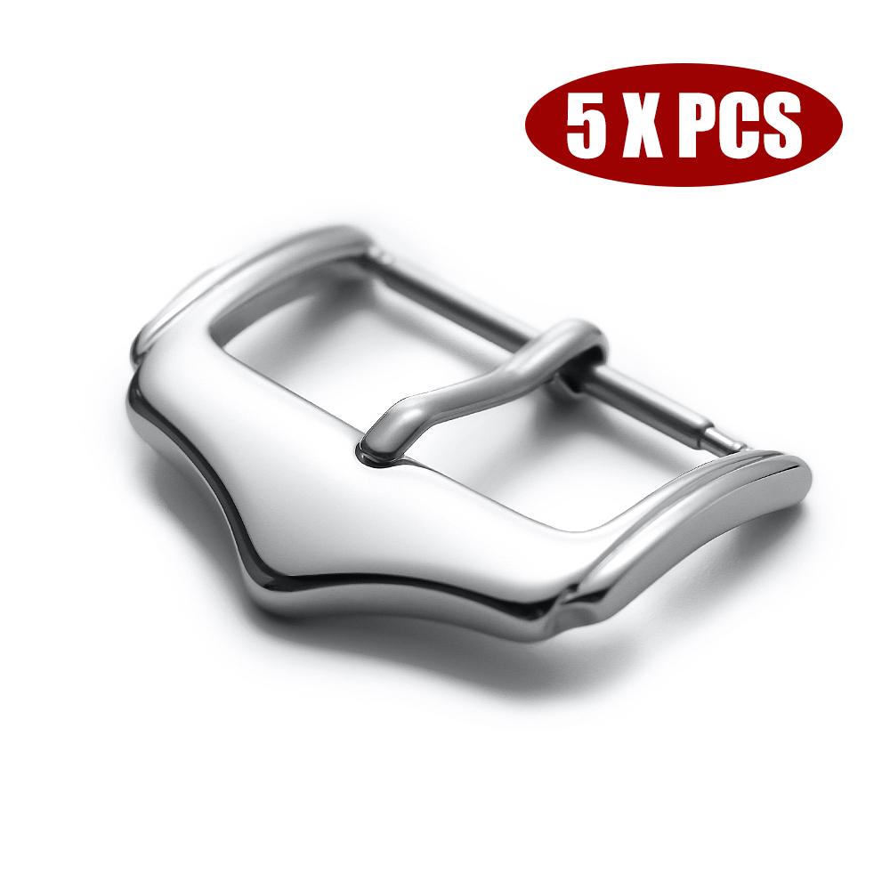 16mm 18mm 20mm Watch Band Metal Buckle Strap Solid Triangle Button Stainless Steel Polished Clasp Silver Black Watch Buckles