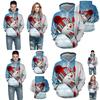 Cozy Men Xmas Hoodie Christmas Snowman Print Sweatshirt Soft Long Sleeves Top