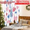 2D Flat Printing  2pcs Hearts Swirls Popular Contemporary Curtains Versatile 100% Polyester Curtains Festive Perfect for Bedroom