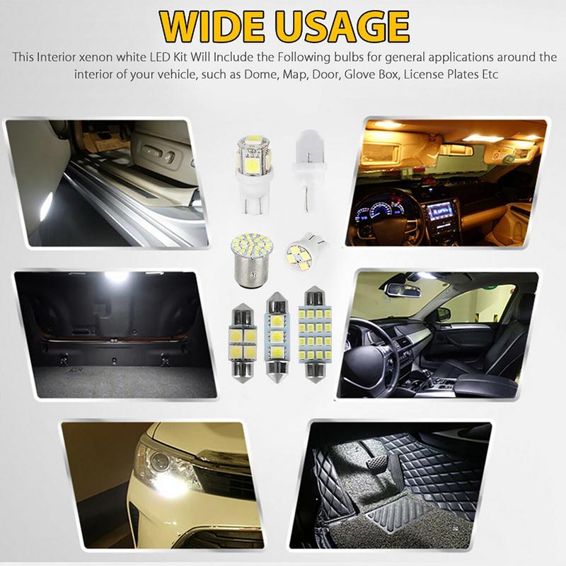 LED Car Interior Lights Interior Lights Bulbs Combination Set 14pcs Reusable LED Dome Light LED Car Bulb Kit Set For License