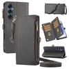 Flip Cover Protective Case for Redmi 8/9/10/11/12/13/14/15Pro with Multiple Card Slots, Crossbody Strap, Wallet Phone Case, Zipper Coin Pocket,