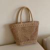 Retro Literary Handwoven Straw Bag Handwoven Largecapacity Shoulder Bag Seaside Vacation Large Bag Women's Bag