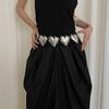 Gothic Waist Belt Stylish Seashells Heart Waist Chain Belt Elaborate Chain Belly Chain for Dress Cowboy Belt Waist Chain