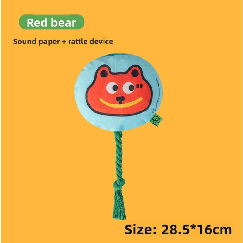 Dog Toy Braided Rope Chew Toy Durable Biting Rope Knot Toy Cartoon Pattern Sound Emitting Gnawing Toy Pet Toy