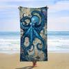 Ultra-Soft Blue Octopus Sand-Resistant Beach Towel, Lightweight Quick-Dry for Swimming Camping Travel