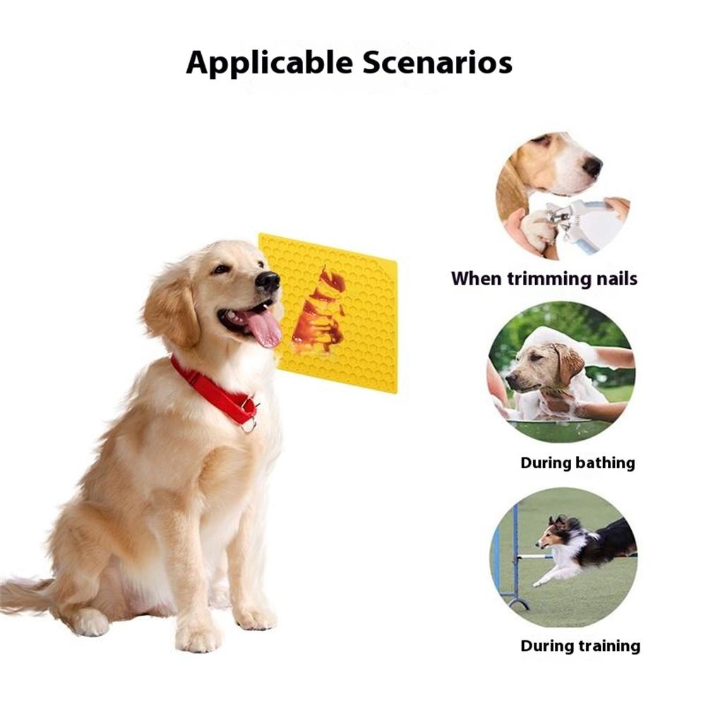Pet Lick Mat Honeycomb Pattern Slow Feeder Anti-Choke Suction Cup Licking Pad for Dogs/Cats