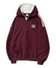 D07 Snap Down Track Flow Color Block Hoodie Wine