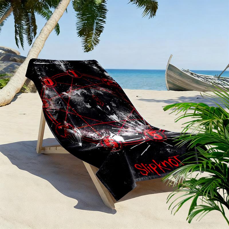 Slipknot: Chaos Rebellion Strandtuch weich Tragbar für Reisen Absorbierendes Badetuch schnelltrocknendes Badetuch Schwimm-Druck Reise- und Urlaubstücher