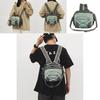 Trendy Street Style Gray Nylon Backpack For Women Casual Single Shoulder Bag