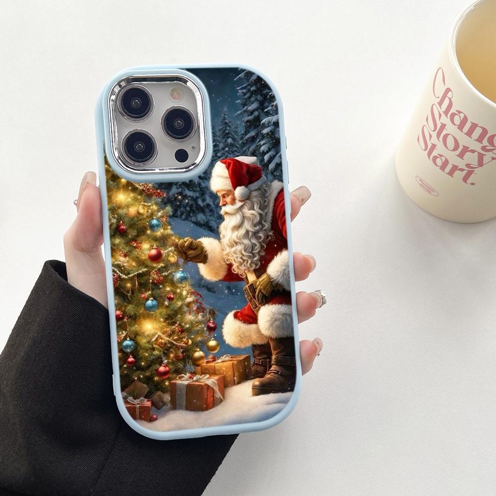 N105 рождественские и новогодние художественные мягкие чехлы для телефонов Samsung S24 — фото 18